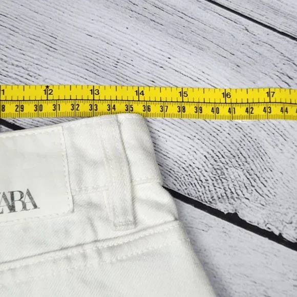 Zara Denim Skirt White Distressed, Size S - Picture 9 of 13